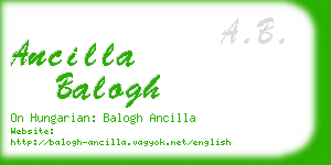 ancilla balogh business card